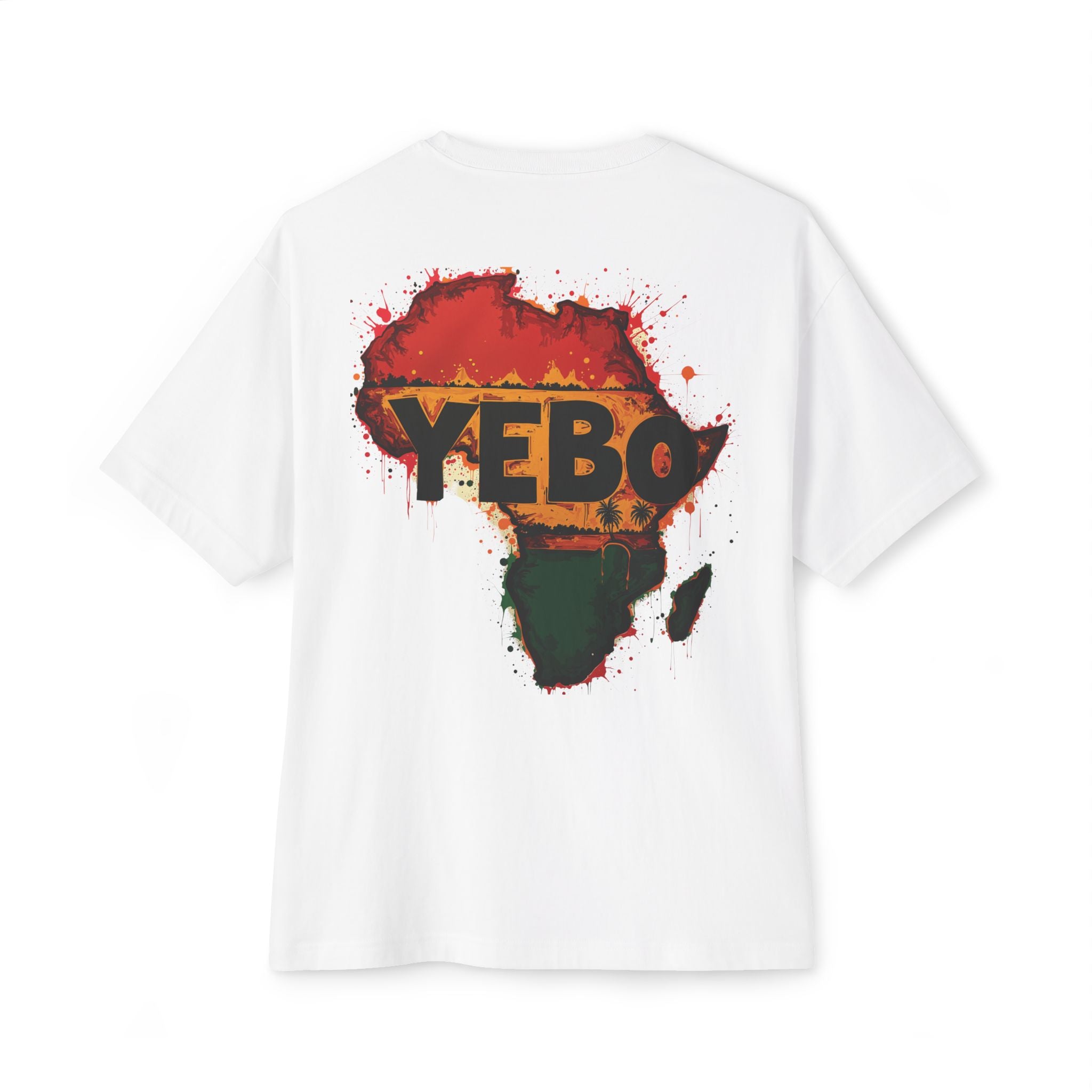 Africa Map Graphic Tee — YEBO® Rasta Colors Oversized T-Shirt