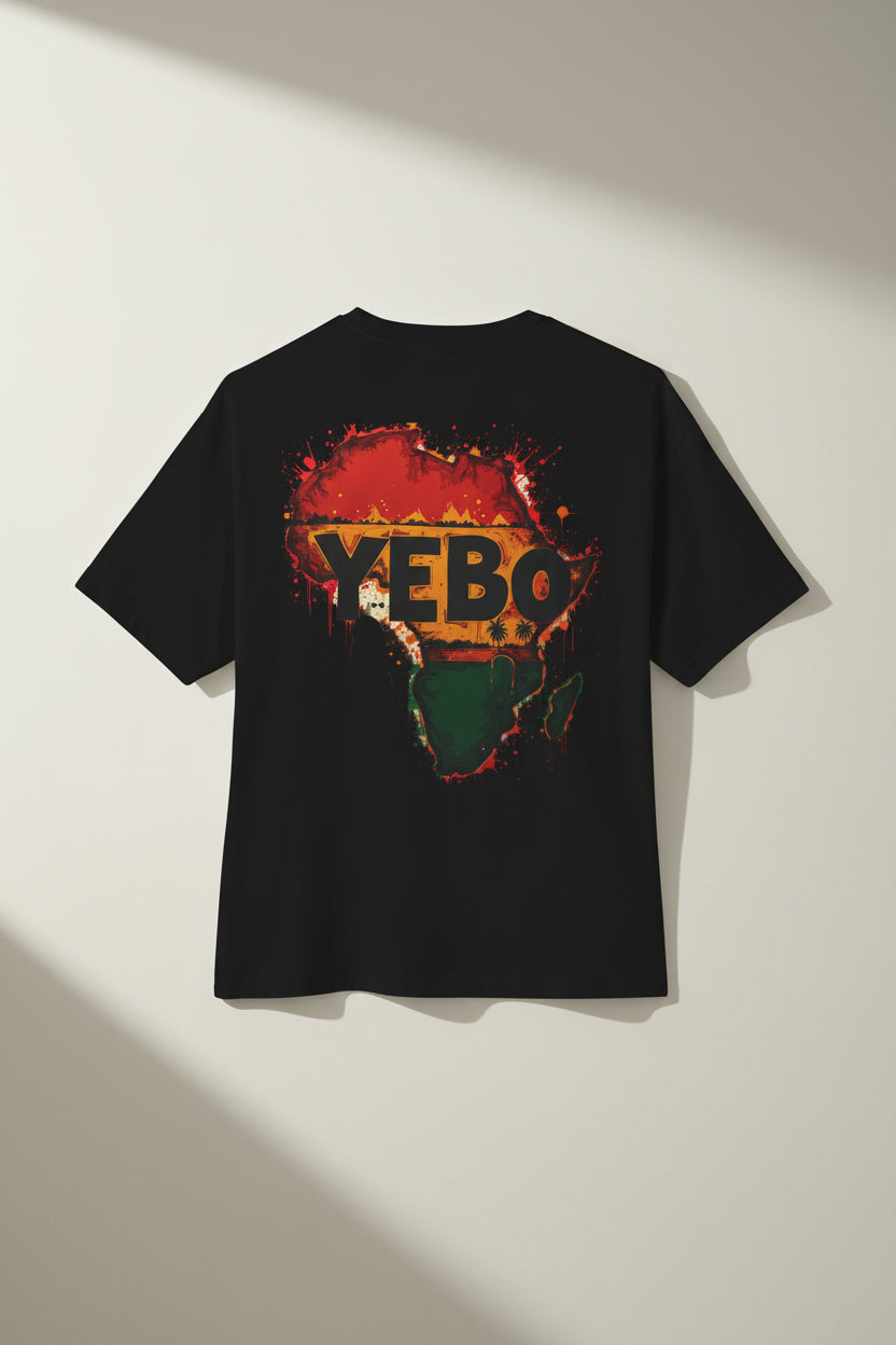 Africa Map Graphic Tee — YEBO® Rasta Colors Oversized T-Shirt