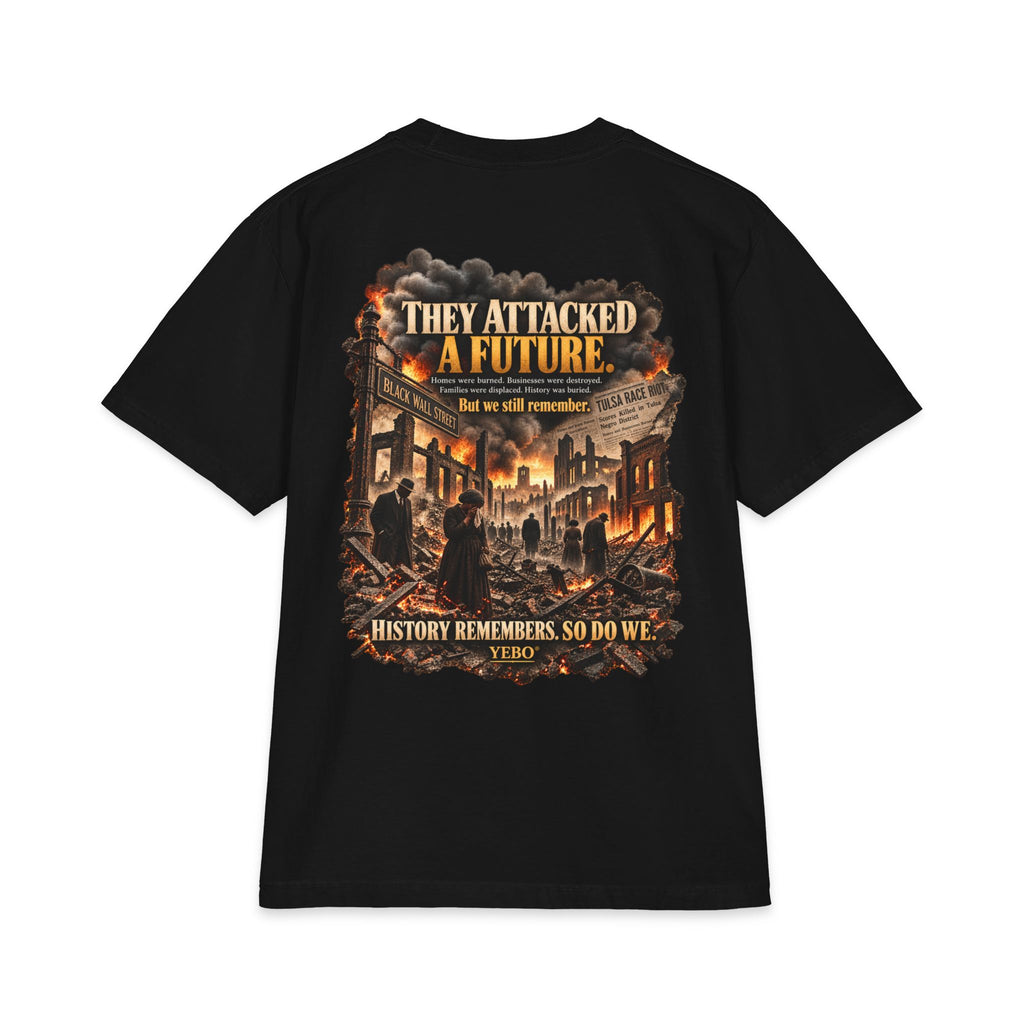 YEBO® Archive 002 | They Burned What We Built — Greenwood 1921 Heavyweight Tee