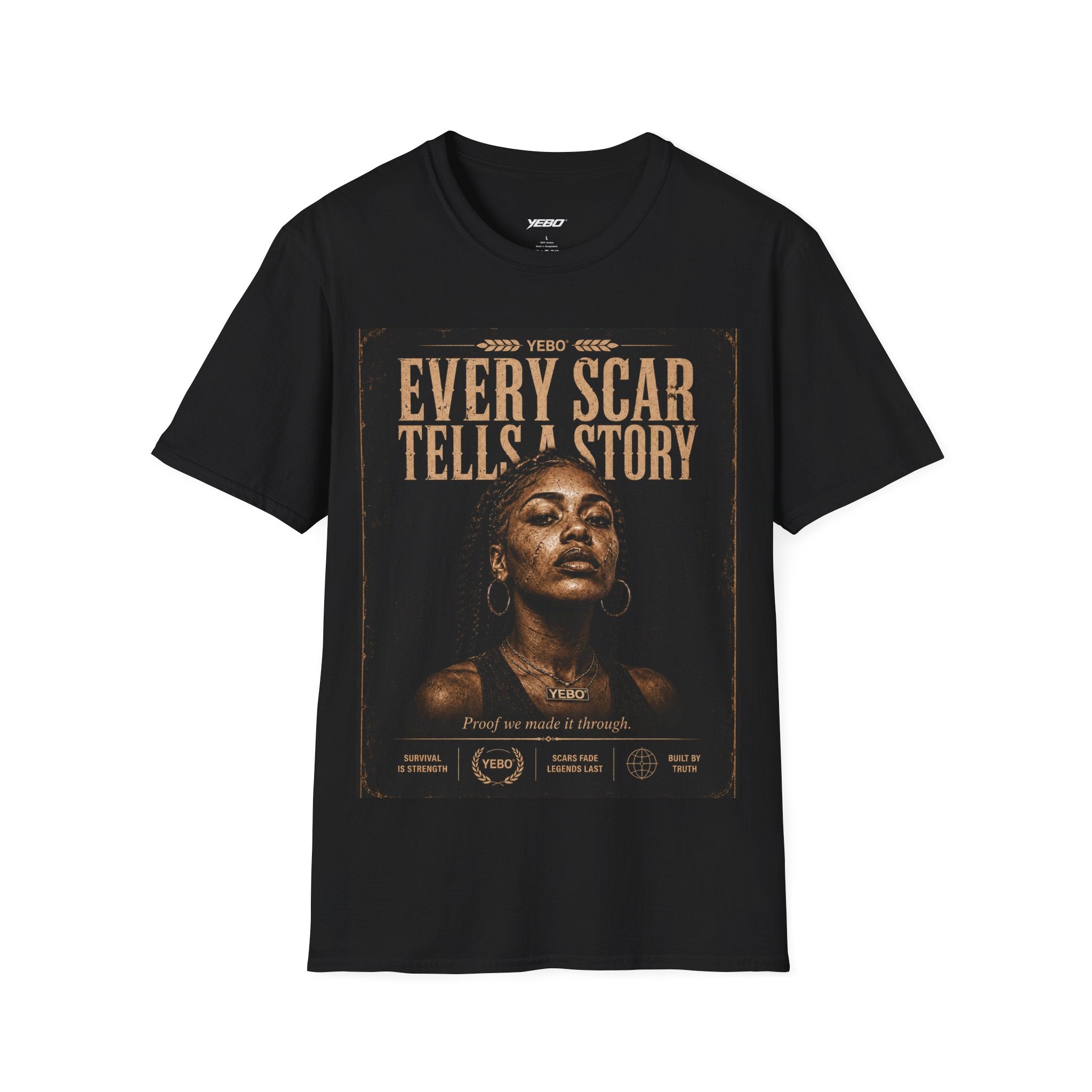 YEBO® Every Scar Tells a Story Women’s Oversized Graphic Tee