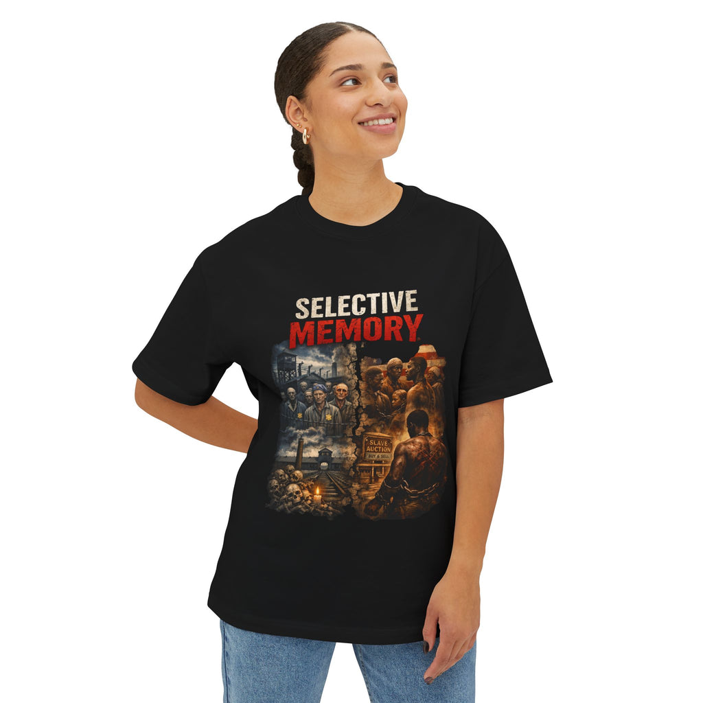 YEBO® SELECTIVE MEMORY™ | History Doesn't Choose Its Victims – Oversized Heavyweight-Inspired Graphic Tee