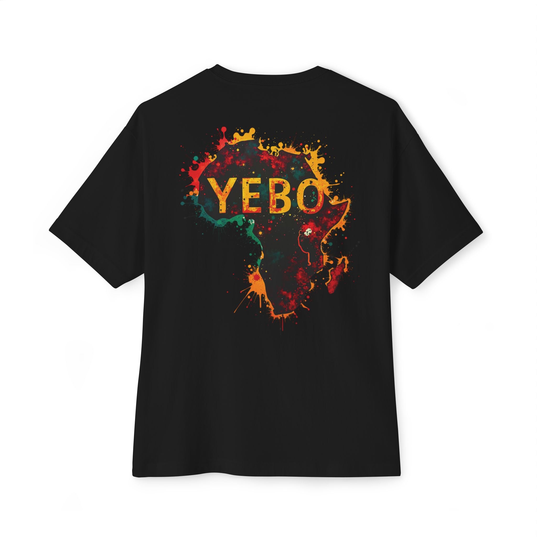 YEBO Africa Map Graphic Tee — Oversized Boxy White T-Shirt