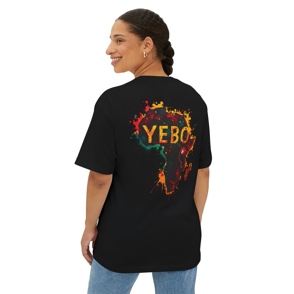 YEBO Africa Map Graphic Tee — Oversized Boxy White T-Shirt