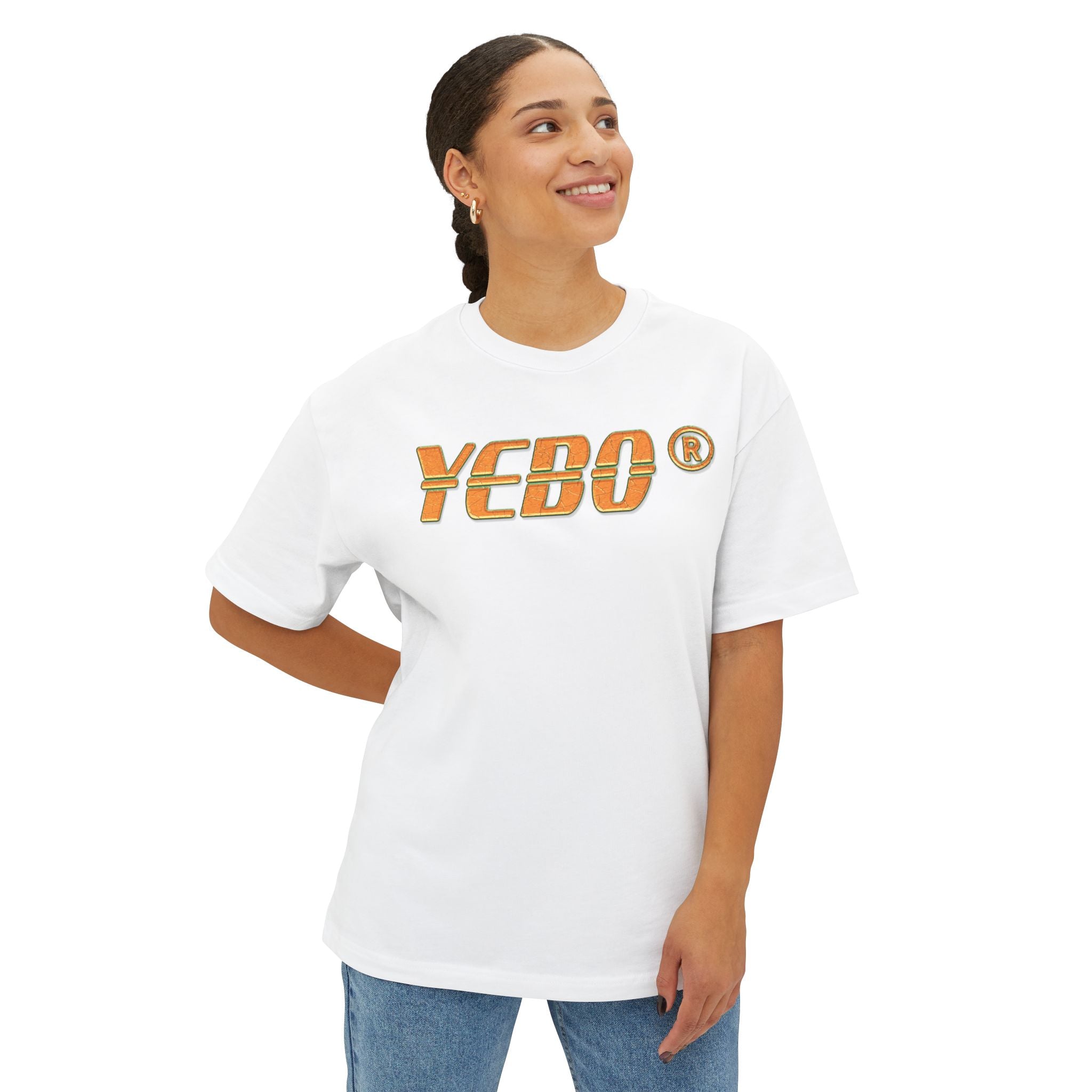 YEBO Africa Map Graphic Tee — Oversized Boxy White T-Shirt