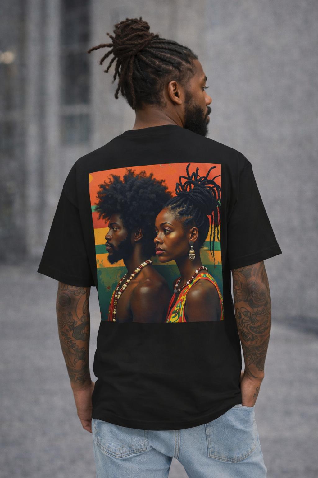 Afro Pride YEBO Boxy Tee — Colorful Afrocentric Back Graphic