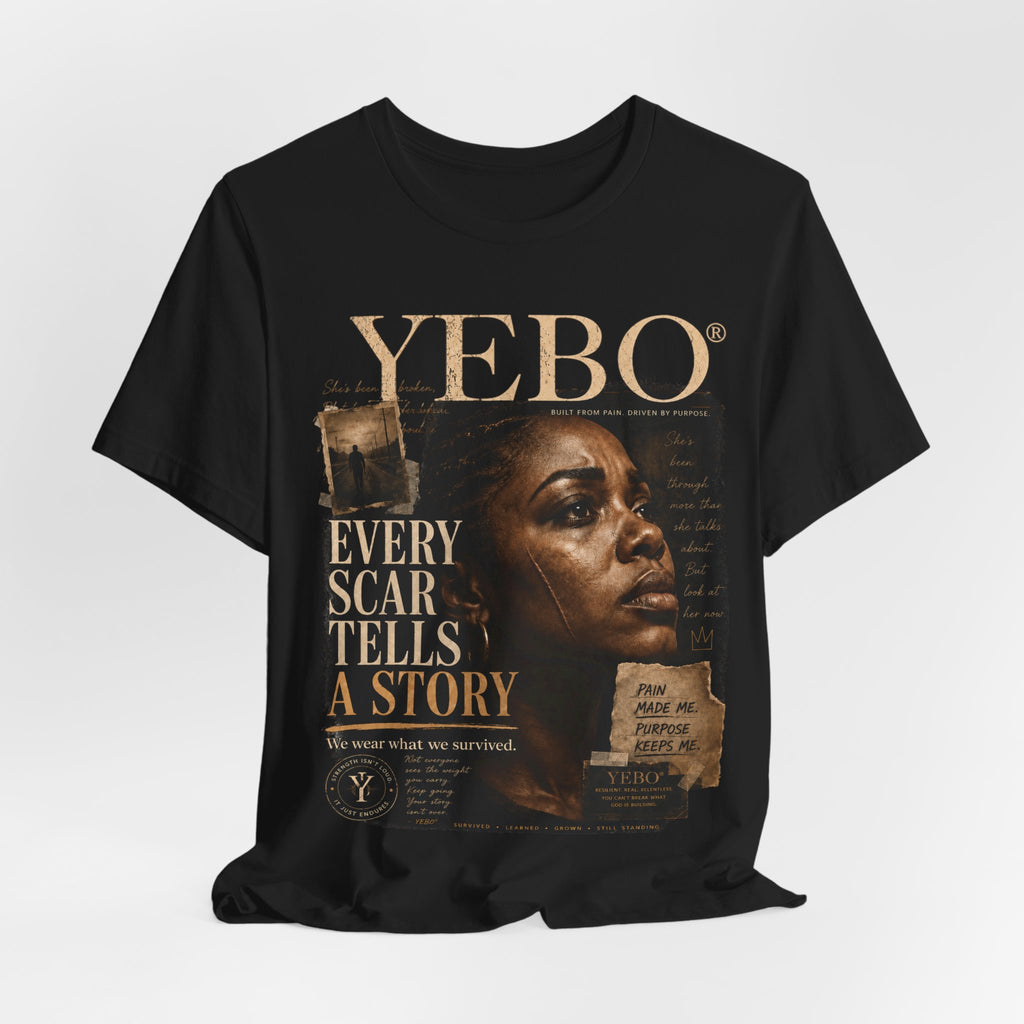 YEBO® Every Scar Tells a Story Portrait Graphic Tee