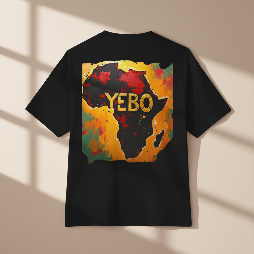 YEBO® Africa Map Graphic Tee — Vibrant Pan-African Art T-Shirt
