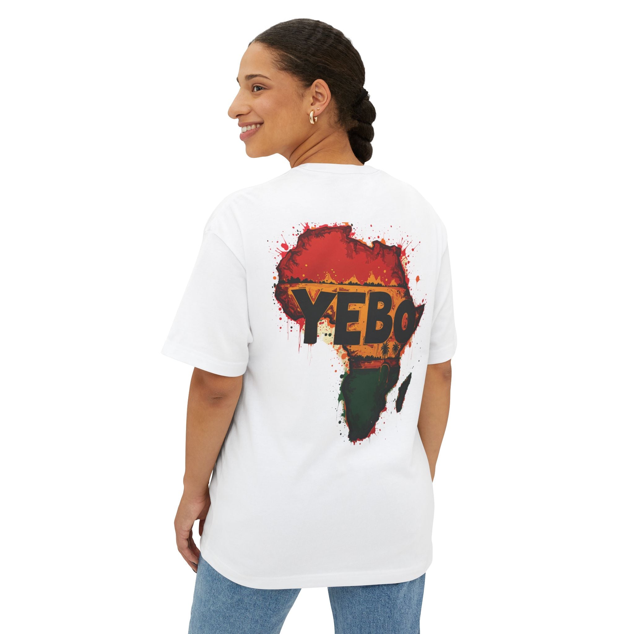 Africa Map Graphic Tee — YEBO® Rasta Colors Oversized T-Shirt