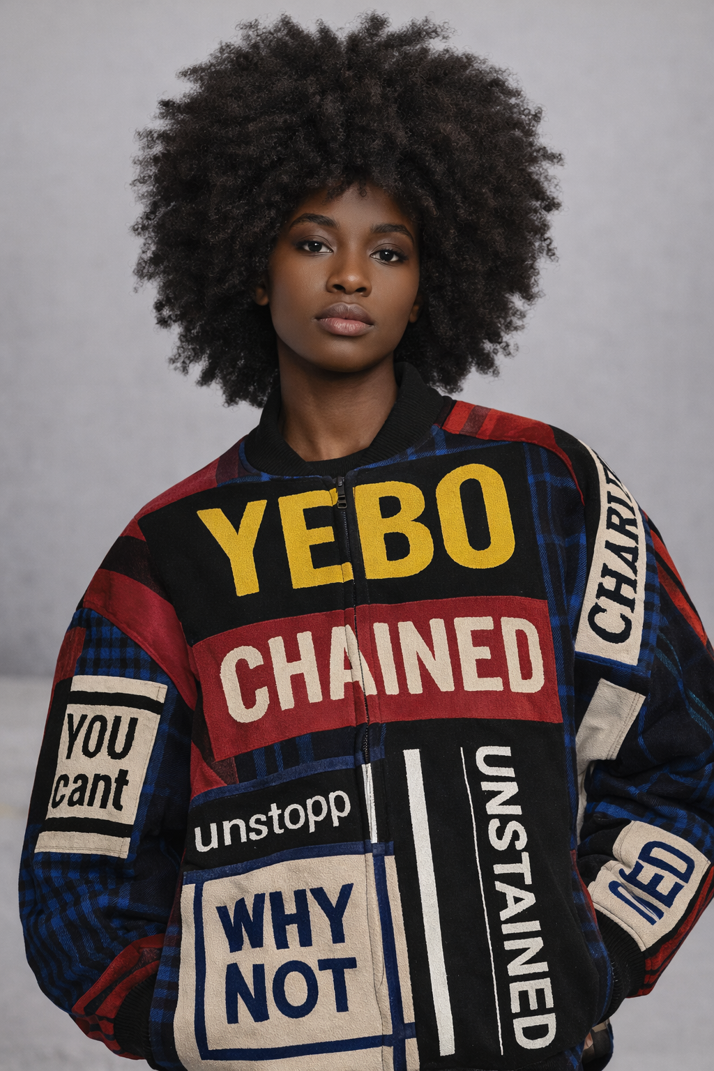 YEBO® “WHY NOT” Collector’s Patchwork Statement Jacket – Limited Run of 50